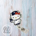 Hand Crafted Badge Reel (Hello Kitty Yankees)