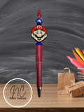 Hand-Crafted Mario Beaded Pen (Red)