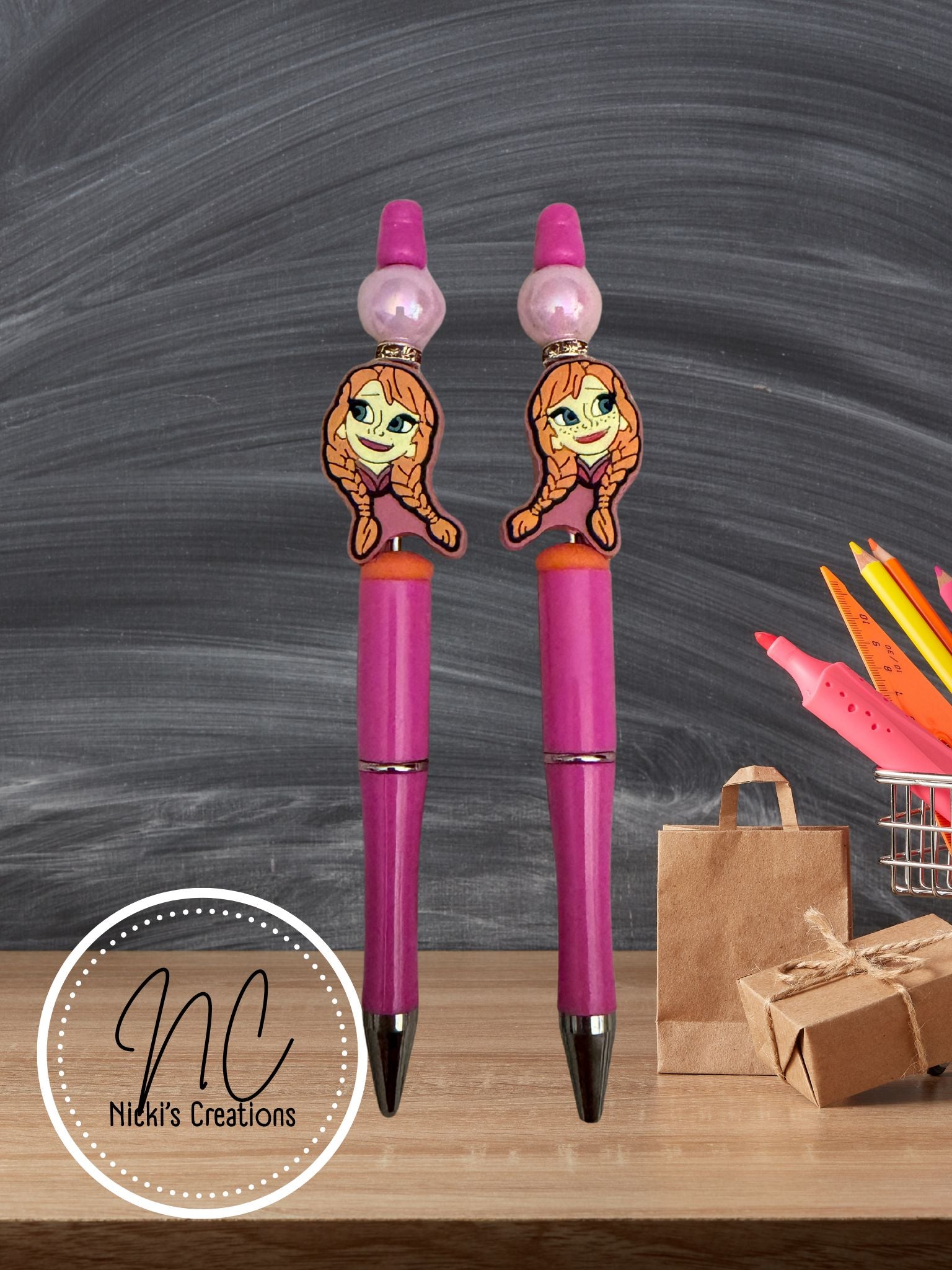 Hand-Crafted Elsa Beaded Pen