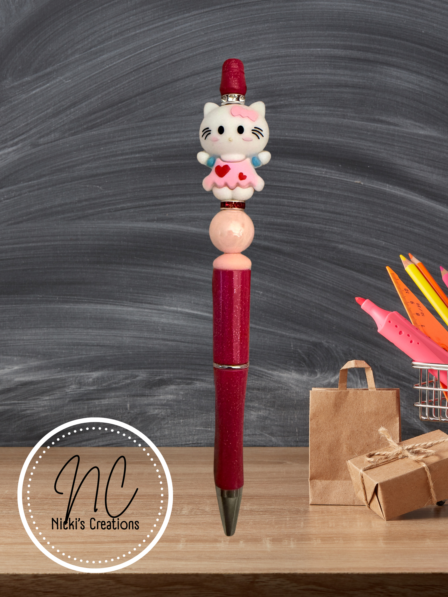 Hand-Crafted Hello Kitty Beaded Pen